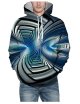 Men'S Pullover Hoodie Sweatshirt Print 3D Graphic Hooded Daily Basic Hoodies Sweatshirts Long Sleeve Black