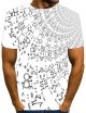 Men'S 3D Graphic T-Shirt Print Short Sleeve Daily Tops Streetwear Round Neck White