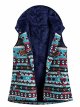 Winter Spring Women Vintage Warm Vest Simply Printed Sleeveless Pockets Thicker Hasp Hooded Vest Coat