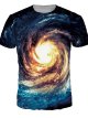 Unisex Galaxy Printed Short Sleeve T Shirts Casual 3D Creative Shirts Summer Moisture Wicking Thin Cool Tops M Yellow