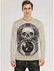 Men'S 3D Graphic Skull T-Shirt Print Long Sleeve Daily Tops Purple