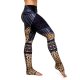 Women's High Waist Yoga Pants Stirrup Leggings Butt Lift Leopard Dark Blue Elastane Running Fitness Sports Activewear High Elasticity Skinny