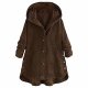 Casual Corduroy Long Sleeve Hooded Jacket Womens Plush Plus